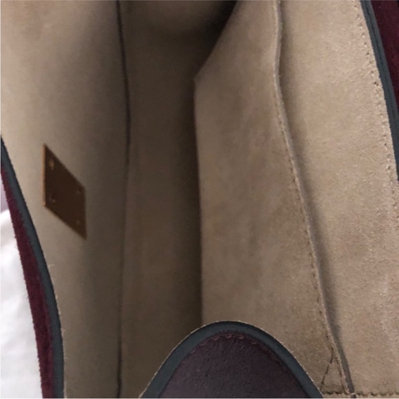 Chloé Small Drew Shoulder Bag - Burgundy Leather & Suede with COA - Authentic ✅ - Picture 5 of 9